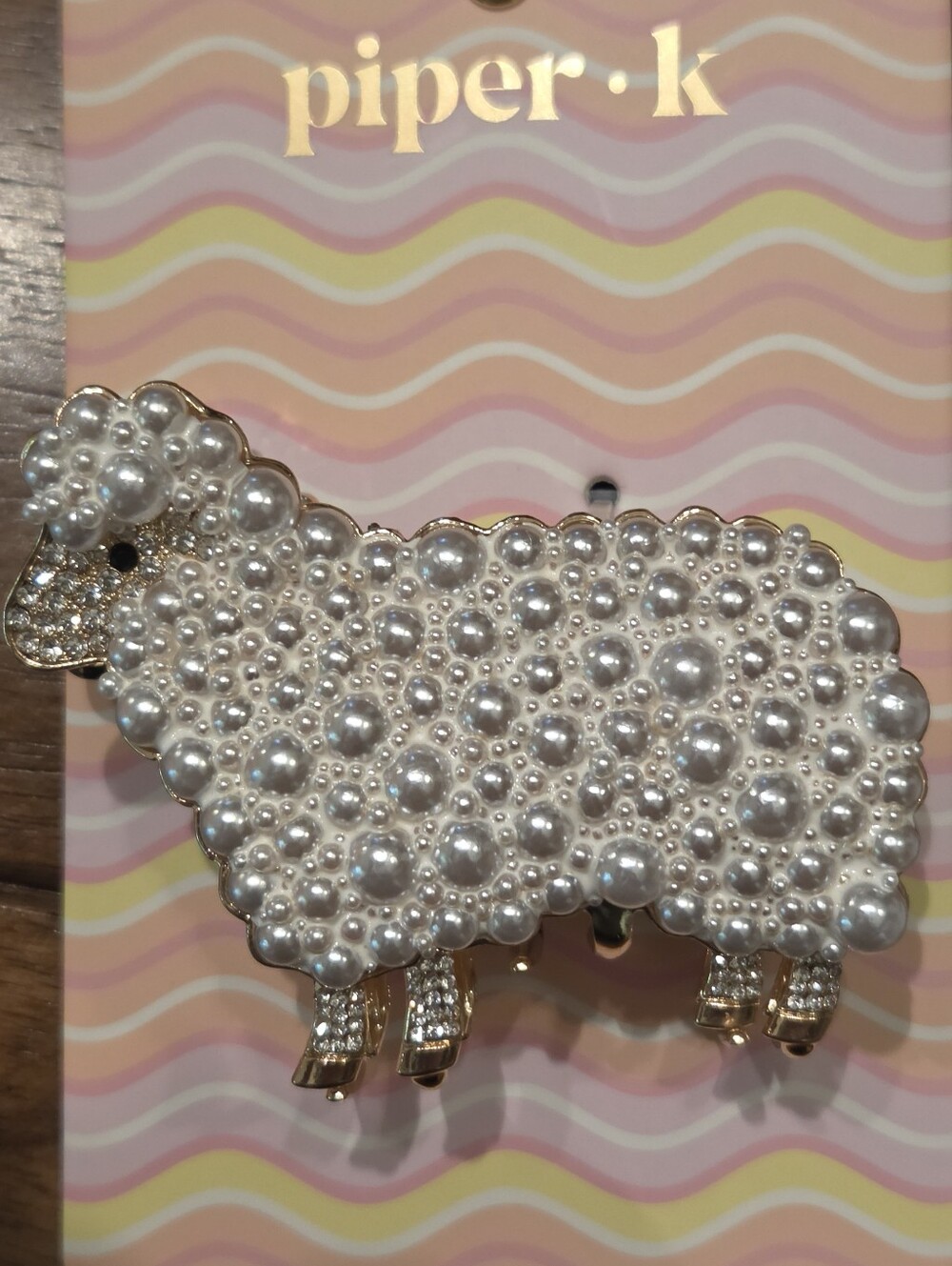 Piper Pearl Sheep Brooch - White and Gold Accent- ✨️ New